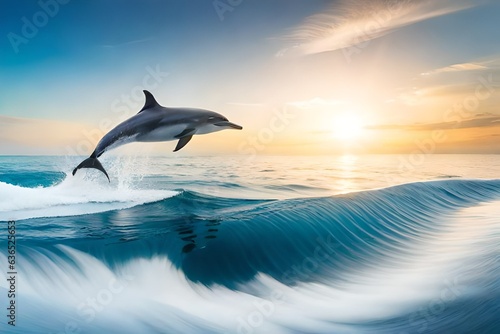 dolphin jumping out of the sea generated ai