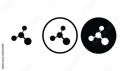 icon atom biology black outline for web site design 
and mobile dark mode apps 
Vector illustration on a white background
