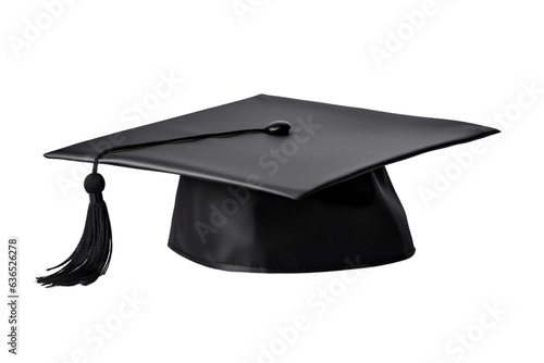 College graduation cap isolated transparent background, Generative ai
