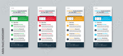 Modern creative corporate business dl flyer or rack card layout concept background flyer brochure cover template for grow up your business to the next level