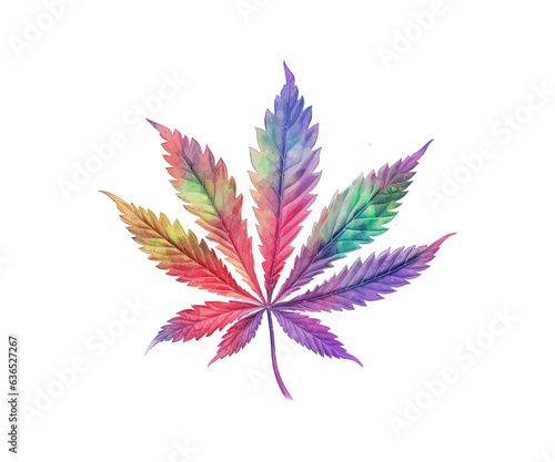 Cannabis leaf watercolor. Vector illustration design.