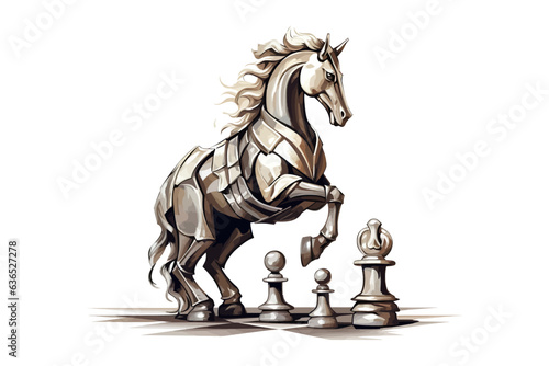 Chess knight. Vector illustration design.