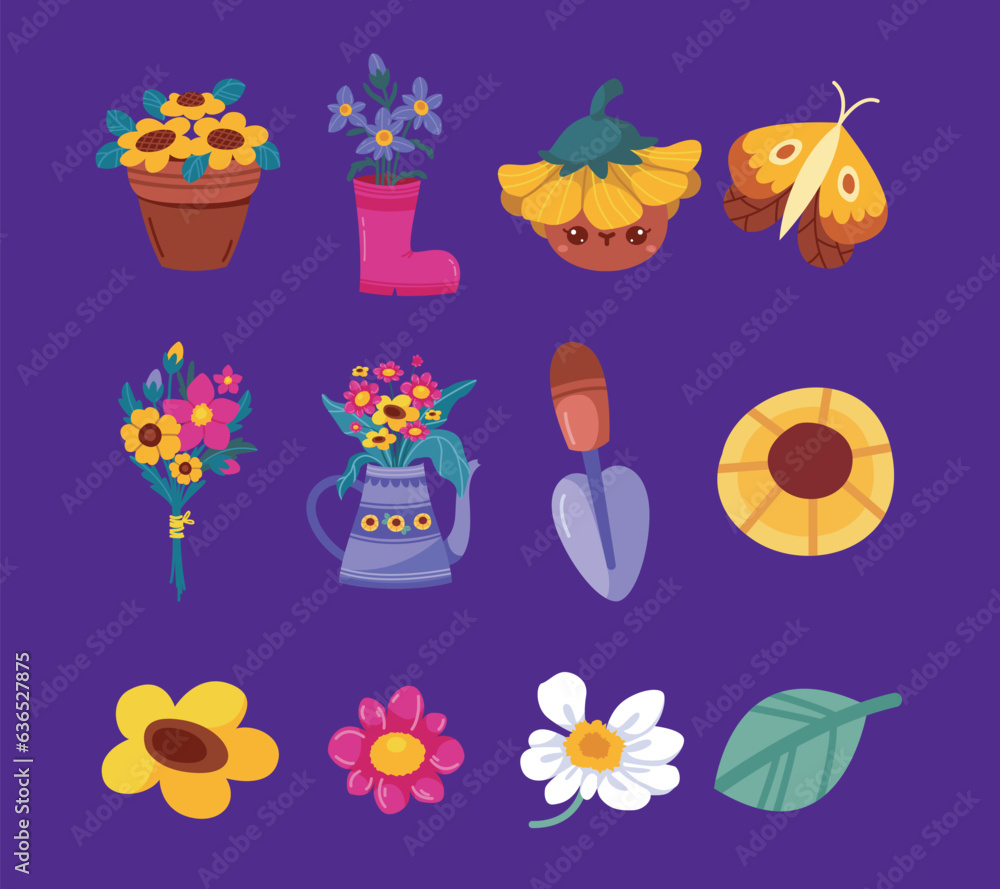 Set of Spring Flower Garden Set of Spring Flower Garden