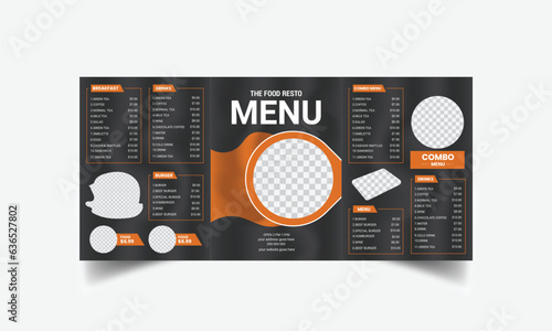 Editable Food menu card template design, Restaurant Healthy luxury food menu Brochure flyer catalog leaflet booklet Template design