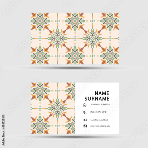 Business card design. With abstract pattern. Vector element vintage style. illustration EPS10.