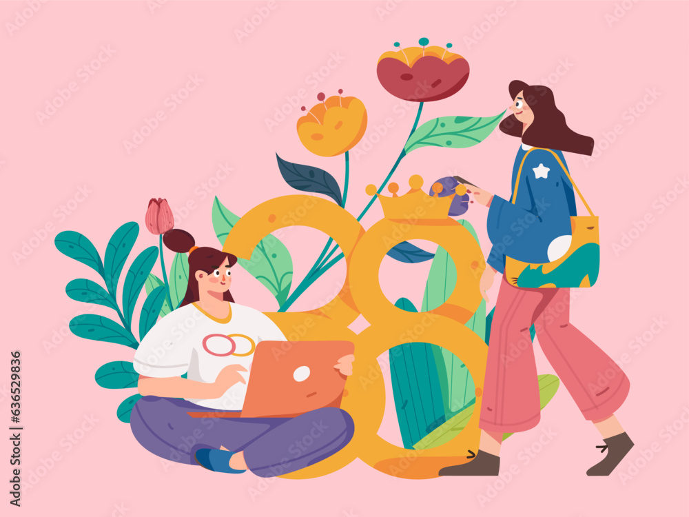 3.12 International Women's Day professional women flat character vector concept operation hand drawn illustration
3.12 International Women's Day professional women flat character vector concept operation hand drawn illustration