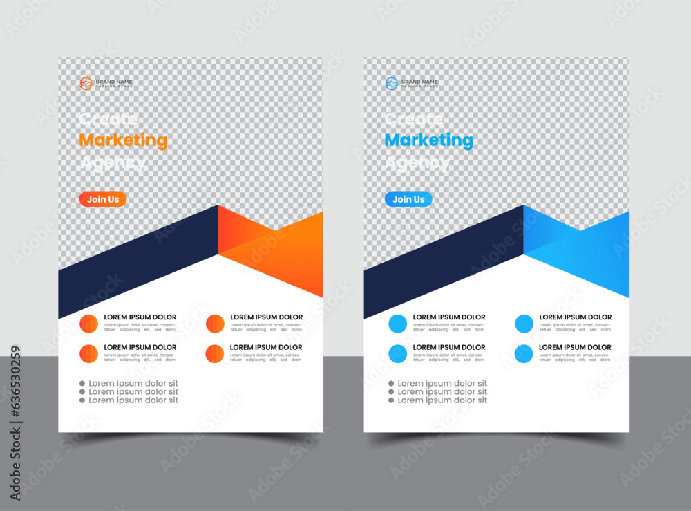 orange and blue business flyer template orange and blue business flyer template
