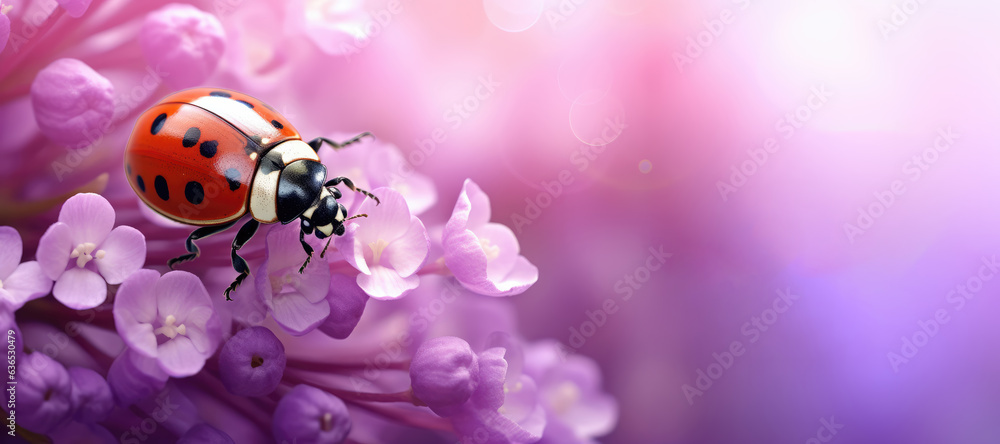 Ladybug on Lilac Flowers Abstract Background
Ladybug on Lilac Flowers Abstract Background