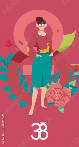 3.12 International Women's Day professional women flat character vector concept operation hand drawn illustration
