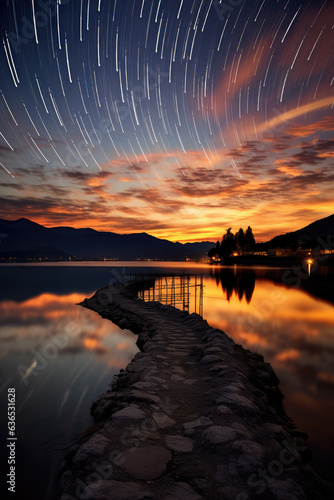 Beautiful Starry Night Landscape © LadyAI