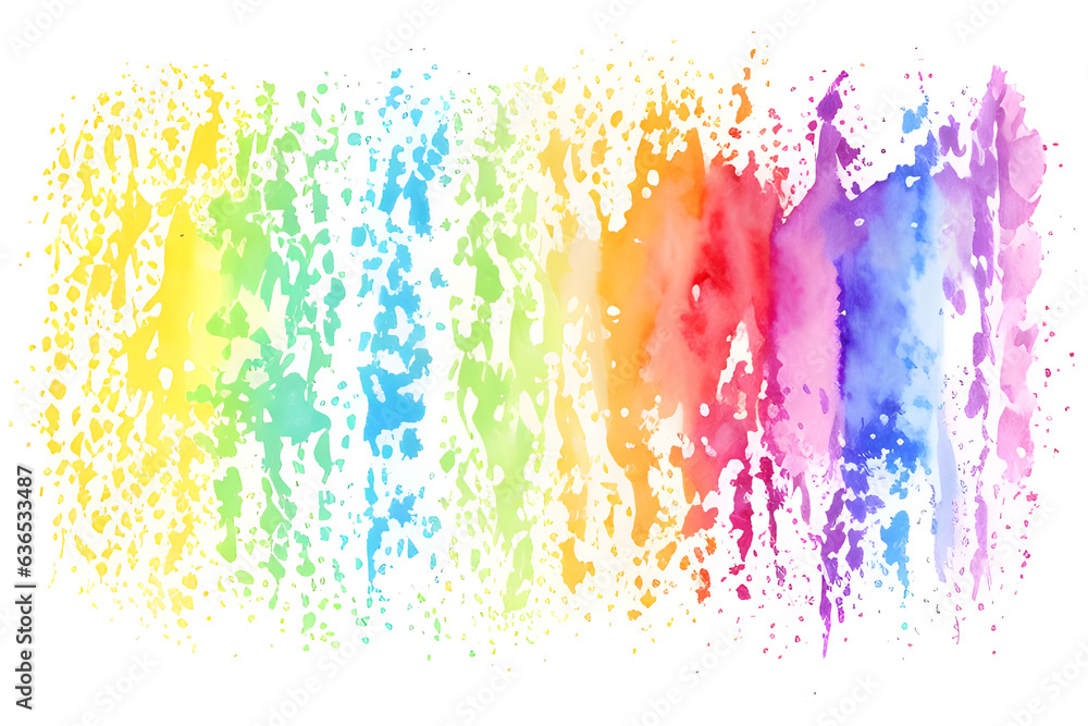 Fototapeta premium Rainbow watercolor banner background on white. Pure vibrant watercolor colors. Creative paint gradients, fluids, splashes, spray and stains. Abstract background
