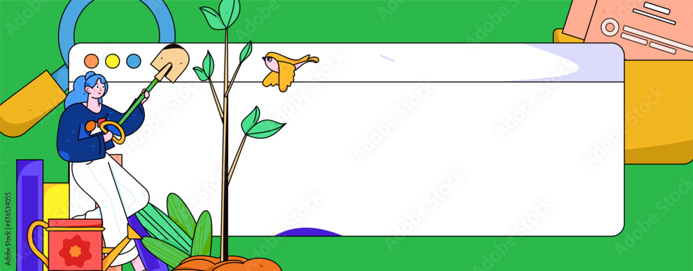Vector concept operation hand-drawn illustration of flat characters planting trees in spring Arbor Day
Vector concept operation hand-drawn illustration of flat characters planting trees in spring Arbor Day