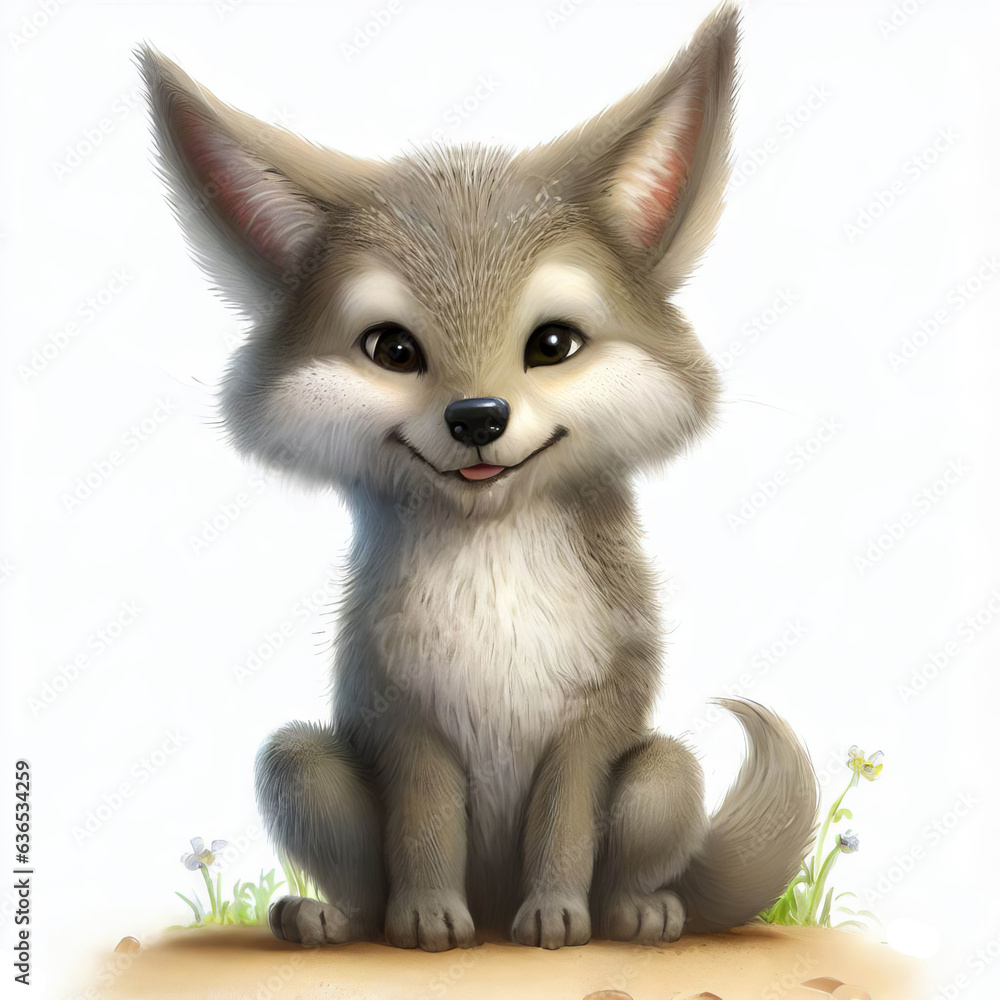 Obraz premium Digital illustration of a young Coyote