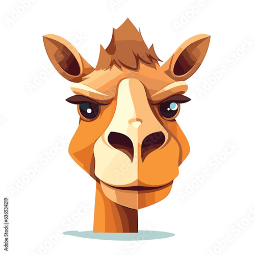 Camel mascot head cartoon style color minimalist