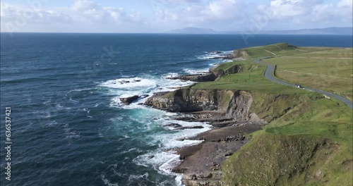 Breathtaking Ocean Cliff Landscape on Sligo, Ireland Coastline - Aerial Landscape photo