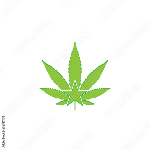 cannabis star logo design nature.