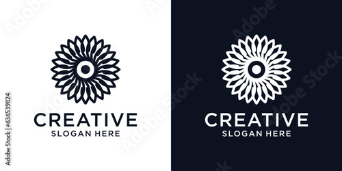 Floral ornament beauty logo design abstract