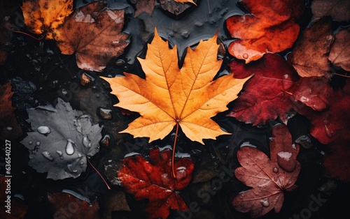 autumn leaves on the ground photo