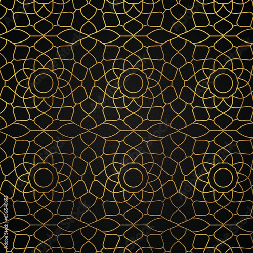 Golden abstract linear luxury style 118 pattern, square modern pattern design.