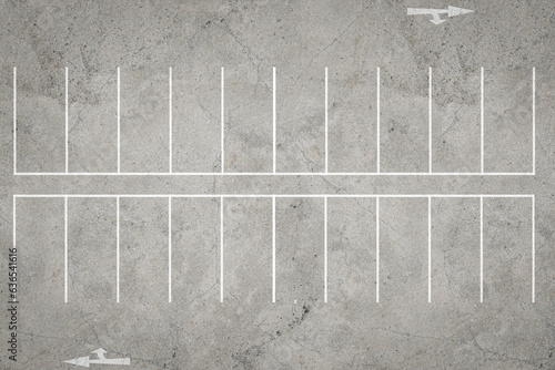 3D illustration Rendering. Empty parking lots, aerial view.