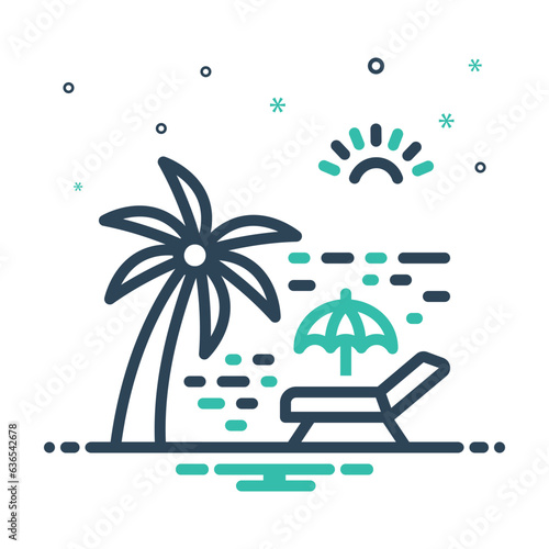 Mix icon for beach 
