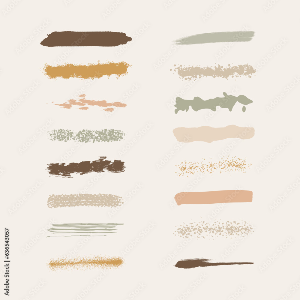 Vector Hand Drawn Flat Abstract Ink Brush Stroke Collection