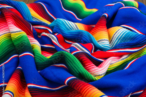Colorful serape. Typical colorful fabric from Mexico. Texture, background.
