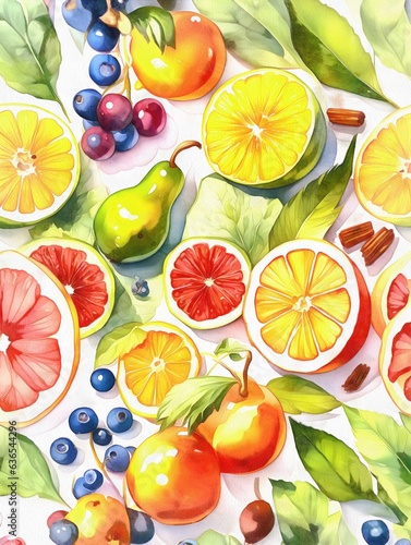 Fruits and berries AI art