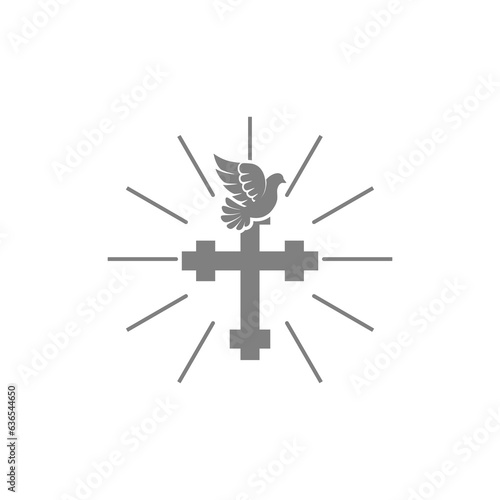 Foto Crucifix and dove christian religion icon isolated on transparent background