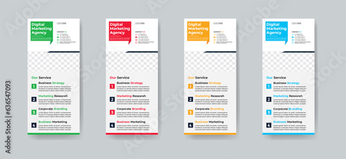 Modern creative corporate business dl flyer or rack card layout concept background flyer brochure cover template for grow up your business to the next level