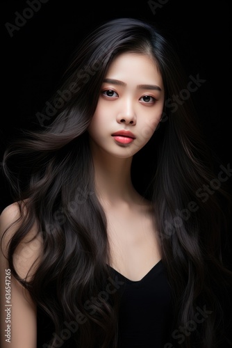 Asian beautiful women model long hair