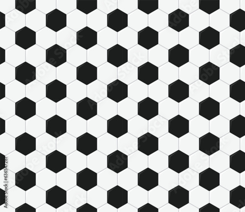 soccer ball seamless pattern in black and white