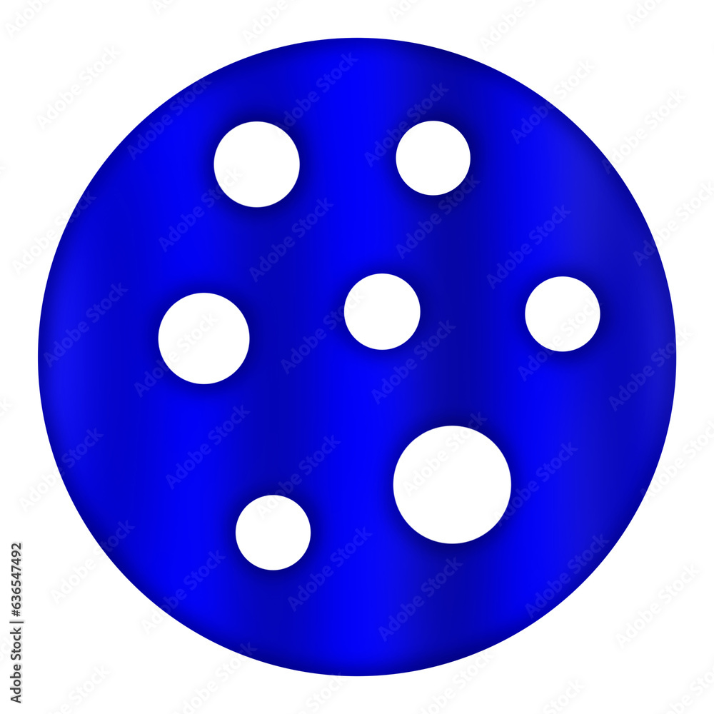 Glossy Blue Circle with Holes Isolated on White Glossy Blue Circle with Holes Isolated on White