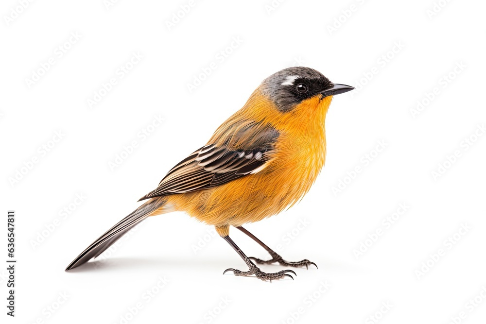 Bird on a white background isolated. Colorful songbird. Close encounter with nature palette Bird on a white background isolated. Colorful songbird. Close encounter with nature palette