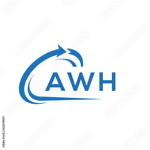 AWH letter logo design on white background. AWH creative initials letter logo concept. AWH letter design. 