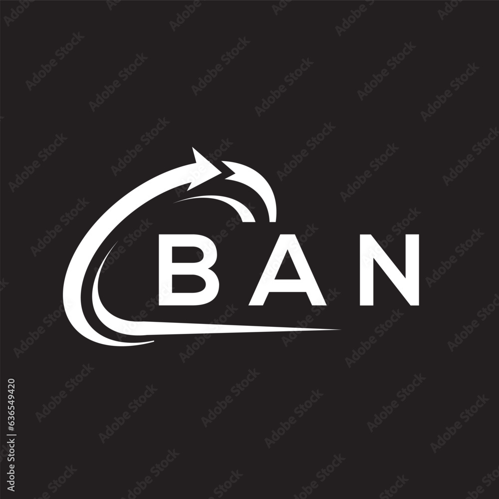 BAN letter logo design on black background. BAN creative initials letter logo concept. BAN letter design.
