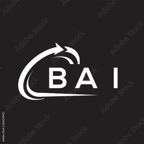 BAI letter logo design on black background. BAI creative initials letter logo concept. BAI letter design.
