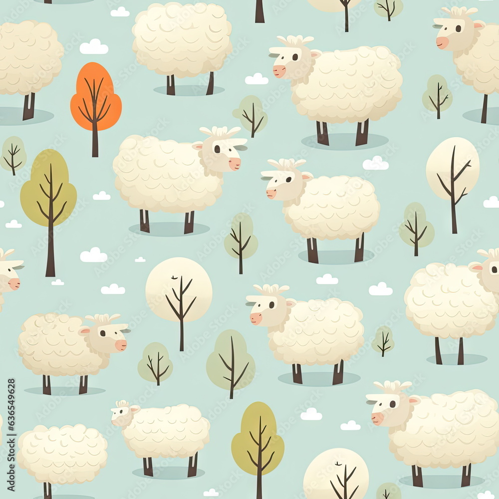 Seamless Pattern of sheep Seamless Pattern of sheep