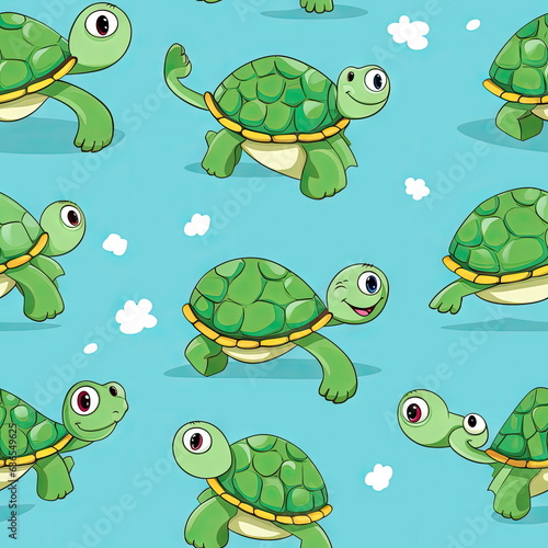 Seamless Pattern of turtle Cartoon