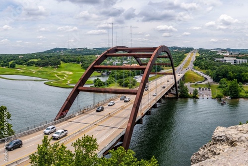 Iconic Tranquility: 4K Image of the Breathtaking Penny backer 360 Bridge in Austin, Texas, USA