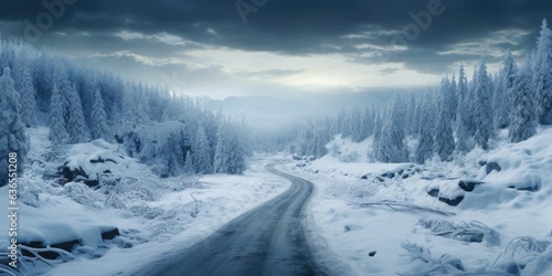 snow filled roads