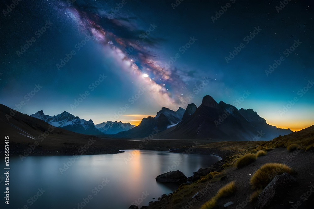Stars and Sky Over Mountains