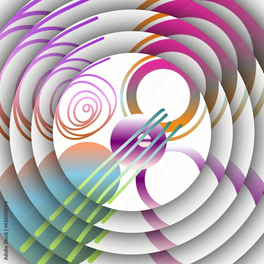 Geometric shape line art with retro risoghaph concept. Minimalist ...