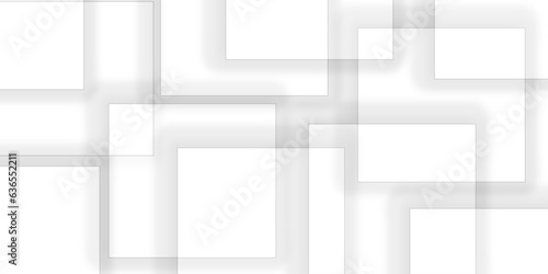 Abstract white and grey geometric overlapping square pattern, design of technology background with shadow. Cover or splash template for web design and site decoration.
