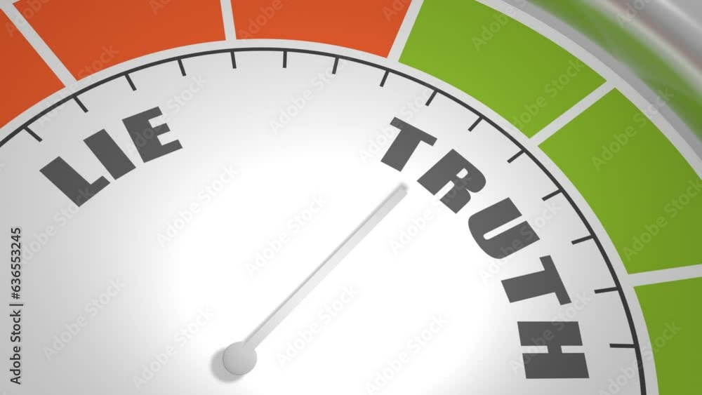 Lie or True concept. Measuring device with arrow and scale. Lie or True concept. Measuring device with arrow and scale.