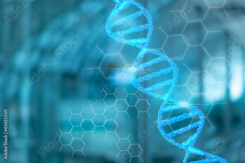 Chromosome DNA genetic of human on virtual interface science dna molecule background. Medical science and biotechnology concept.