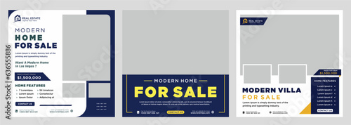 Real estate house social media post or square banner template