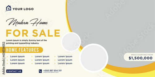 Real estate house social media post or square banner template