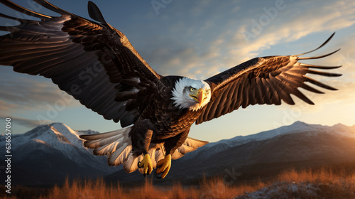 Mature American Bald Eagle  Portrait of wildlife