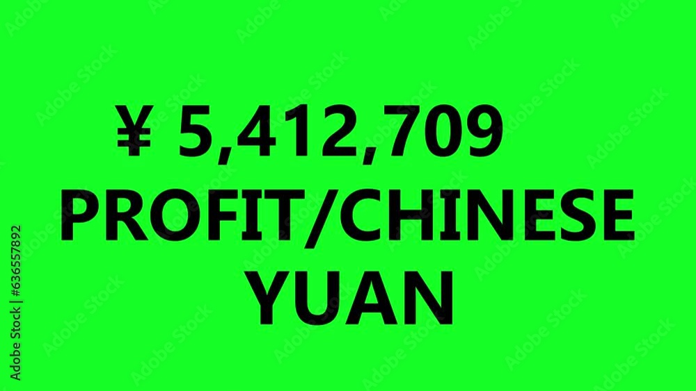 Motion graphic of profit increasing. Amount of profit going up. Profit in Chinese Yuan. Increasing profit animation. 4K alpha Motion graphic of profit increasing. Amount of profit going up. Profit in Chinese Yuan. Increasing profit animation. 4K alpha